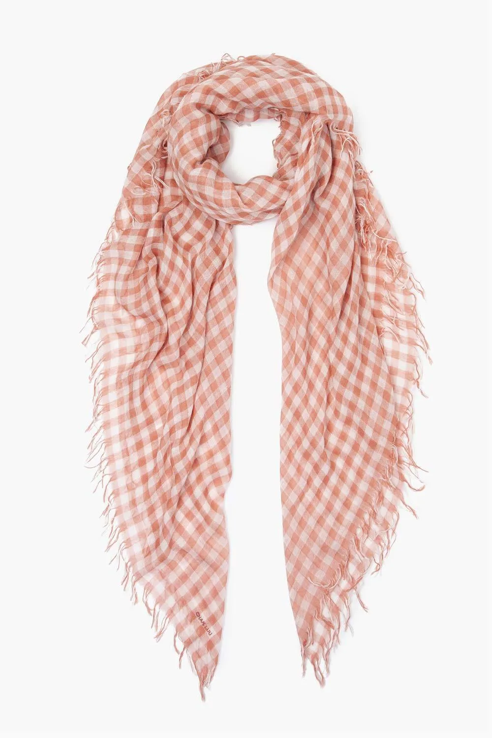 Chan Luu Cedar Wood Gingham Scarf