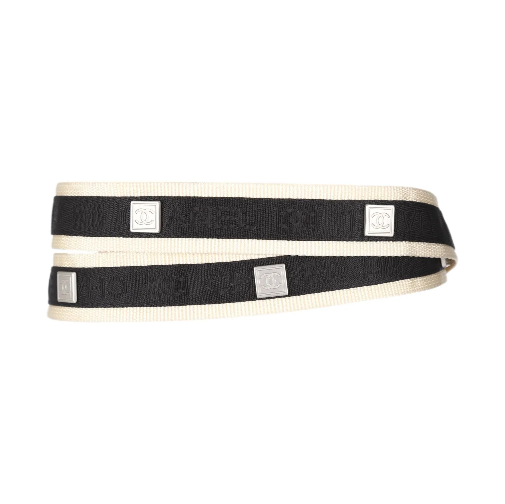 Chanel Two Tone Double Wrap Logo Belt