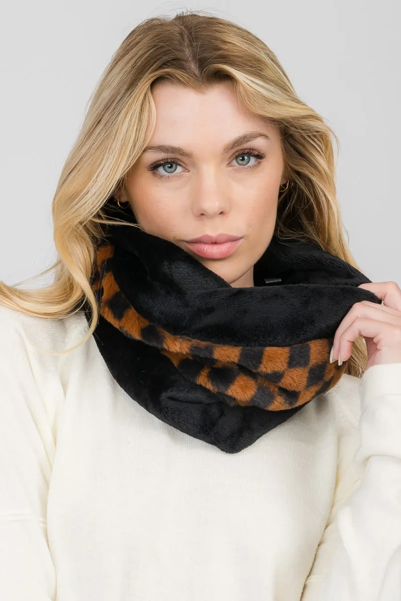 CHECKERED INFINITY SCARF 3 ASSORTED COLORS