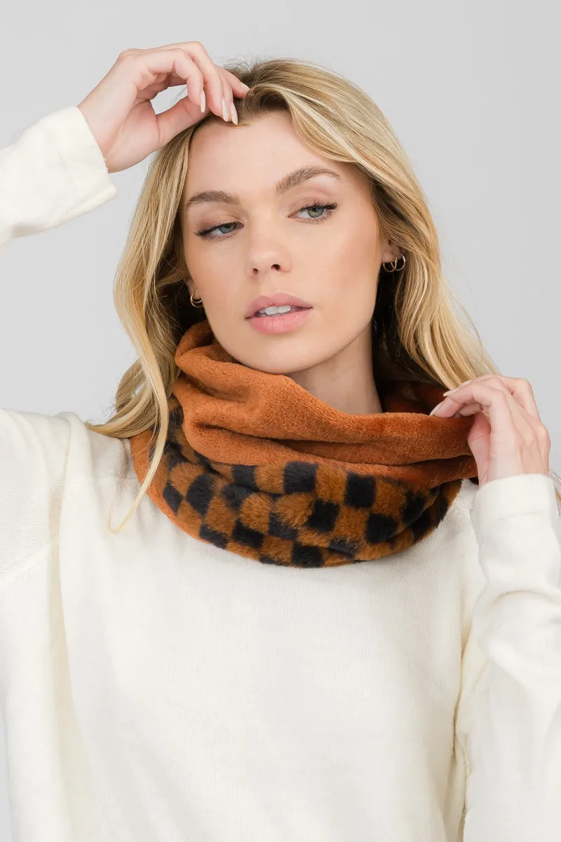 CHECKERED INFINITY SCARF 3 ASSORTED COLORS
