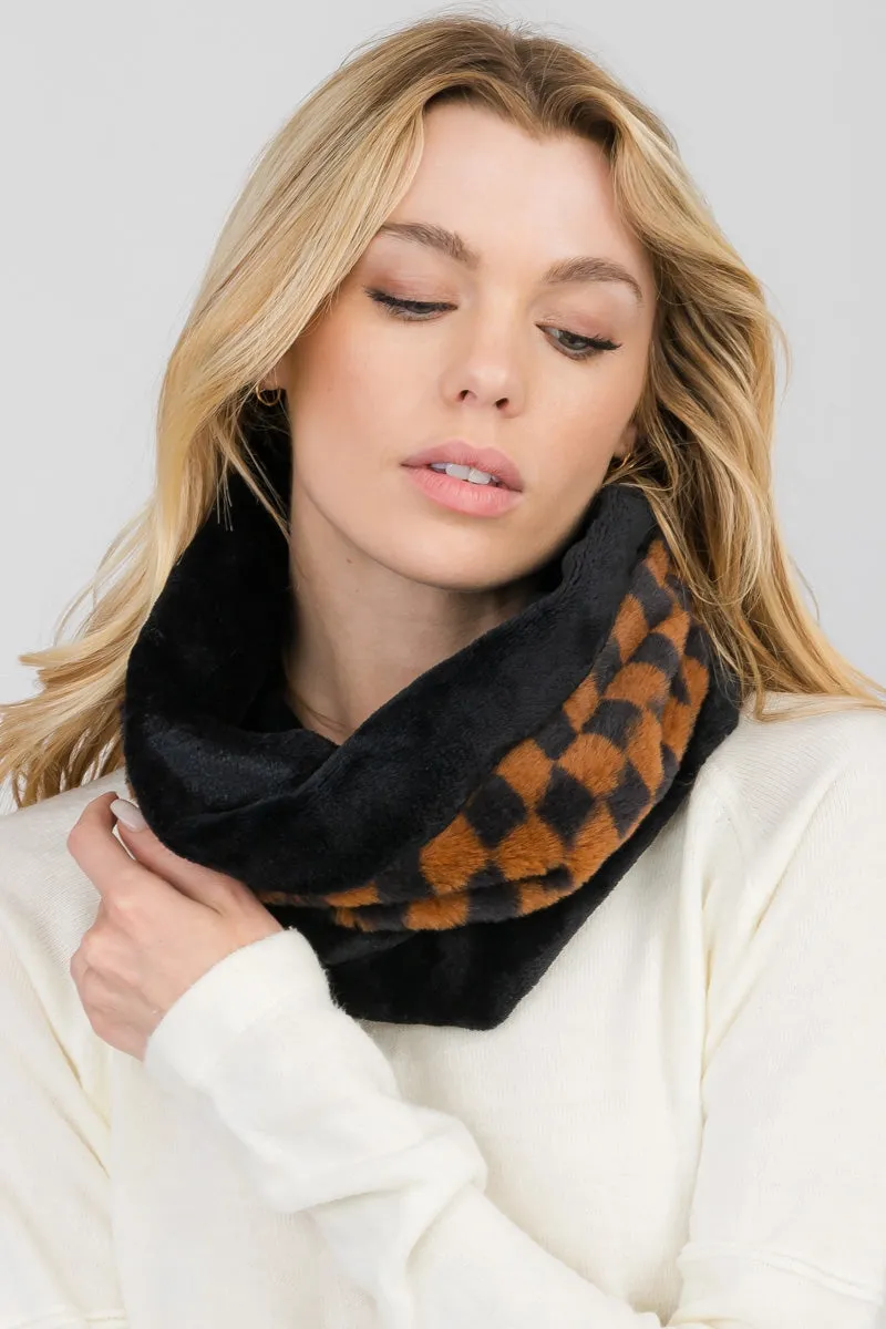 CHECKERED INFINITY SCARF 3 ASSORTED COLORS