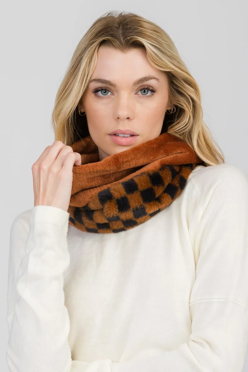CHECKERED INFINITY SCARF 3 ASSORTED COLORS