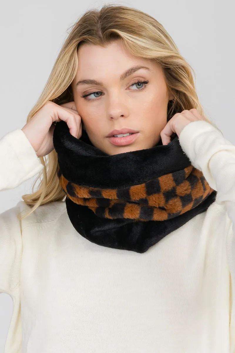 CHECKERED INFINITY SCARF 3 ASSORTED COLORS