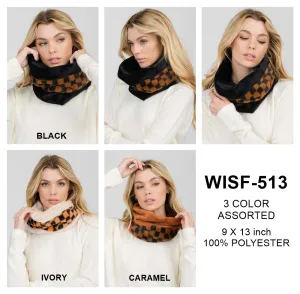 CHECKERED INFINITY SCARF 3 ASSORTED COLORS