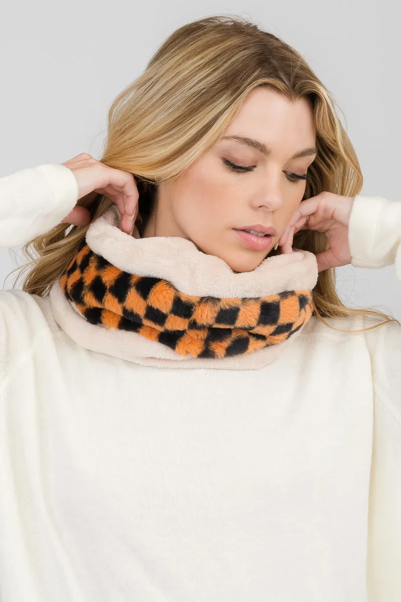 CHECKERED INFINITY SCARF 3 ASSORTED COLORS