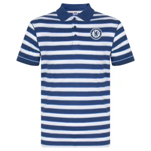 Chelsea FC Mens Polo Shirt Striped