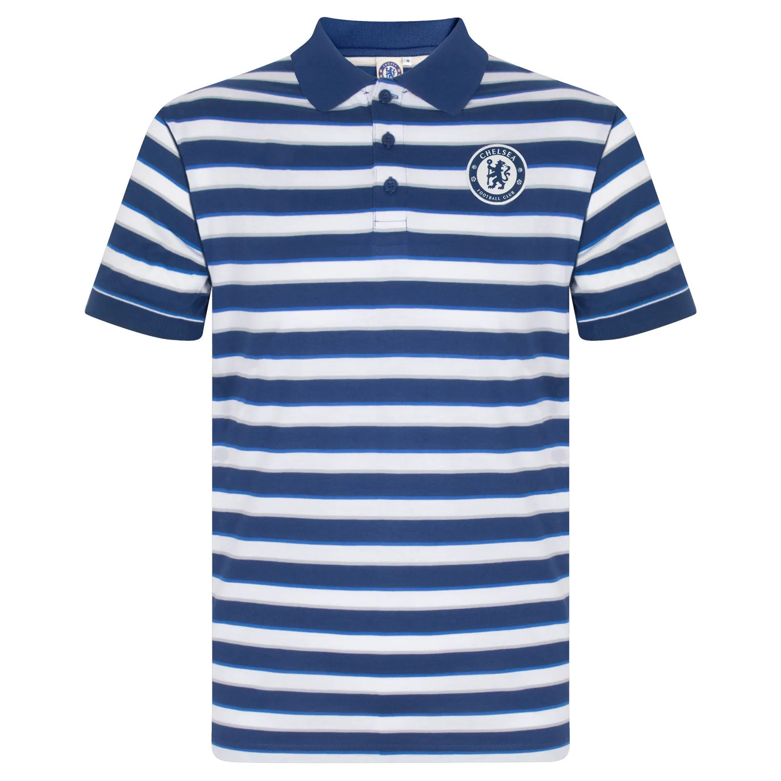 Chelsea FC Mens Polo Shirt Striped