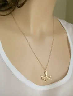 Children's and Mothers' Dove Necklaces:  Gold plated Dove Necklaces 45.5cm