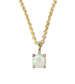 Children's and Teens' Necklaces:  18k Gold over Sterling Silver 40cm  Opal Necklaces