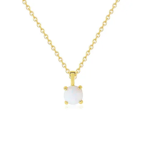 Children's and Teens' Necklaces:  18k Gold over Sterling Silver 40cm  Opal Necklaces