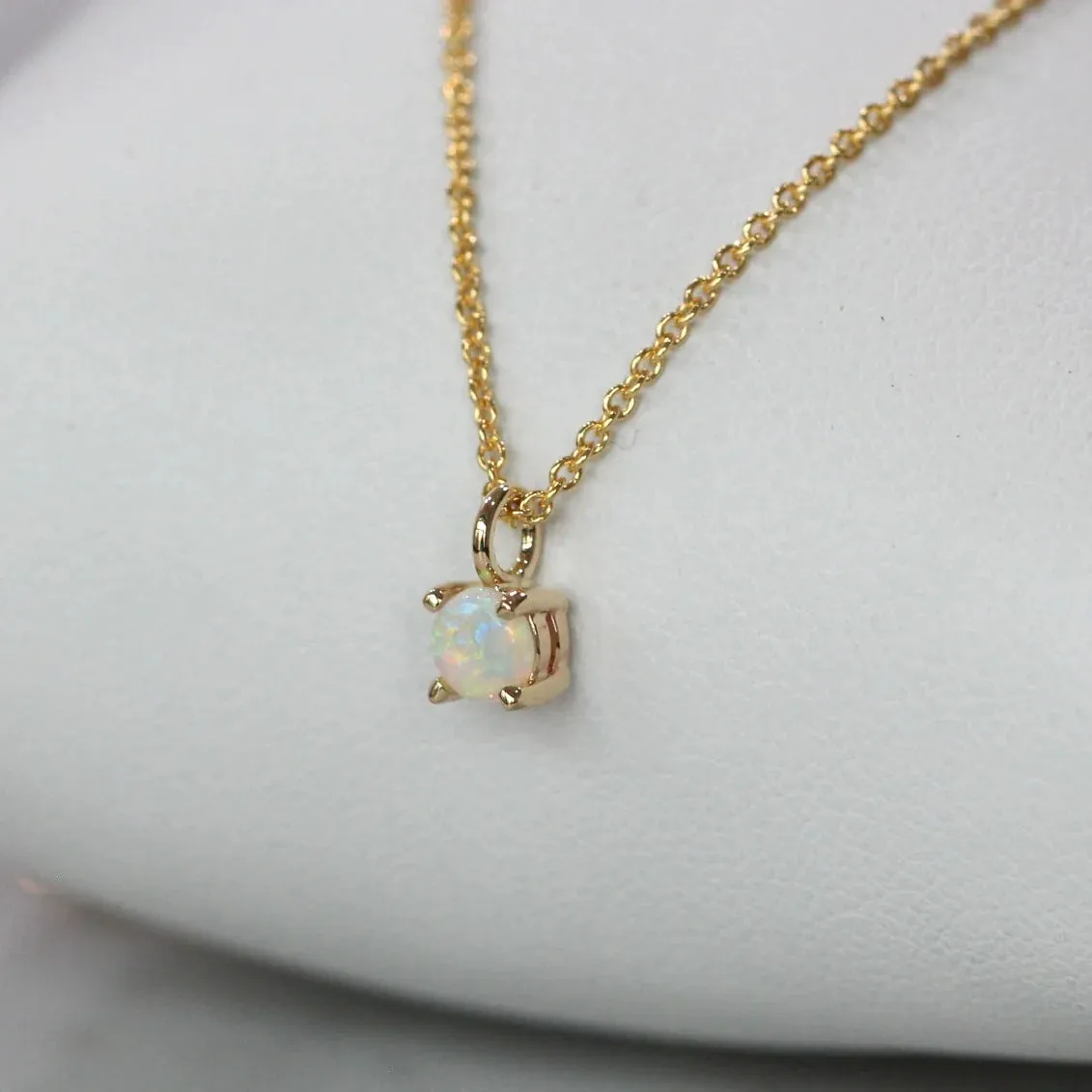 Children's and Teens' Necklaces:  18k Gold over Sterling Silver 40cm  Opal Necklaces