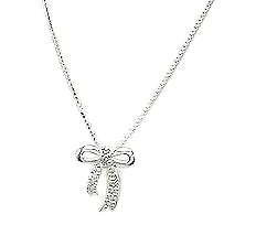 Children's Necklaces:  Sterling Silver, CZ Bow Necklaces