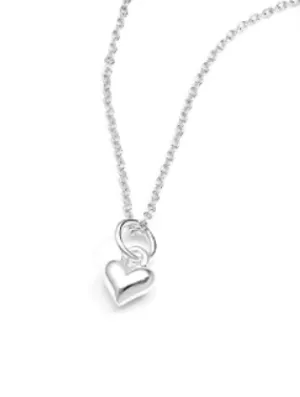 Children's Necklaces:  Sterling Silver Puffed Heart on 15" Chains Age 3 - 10