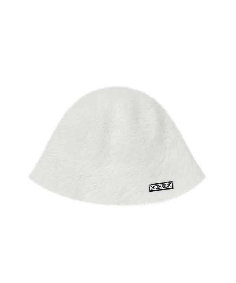 CHUCUCHU Angora Bucket Hat - White
