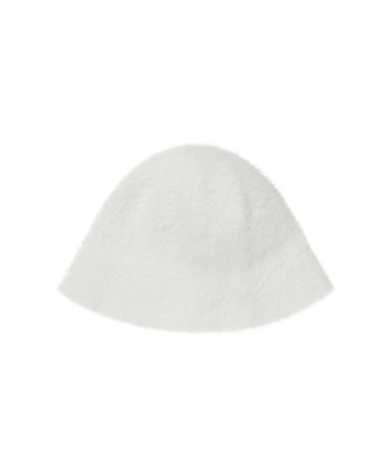 CHUCUCHU Angora Bucket Hat - White