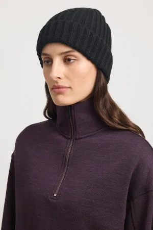 Chunky Wool Beanie | Black