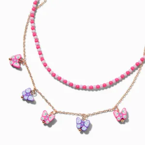 Claire's Pink Butterfly Pendant Necklaces