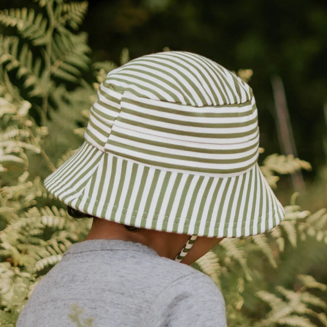 Classic Bucket Sun Hat | Khaki Stripe SIZE 6-13YRS