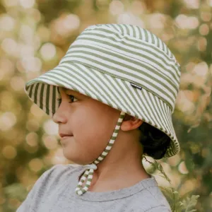 Classic Bucket Sun Hat | Khaki Stripe SIZE 6-13YRS