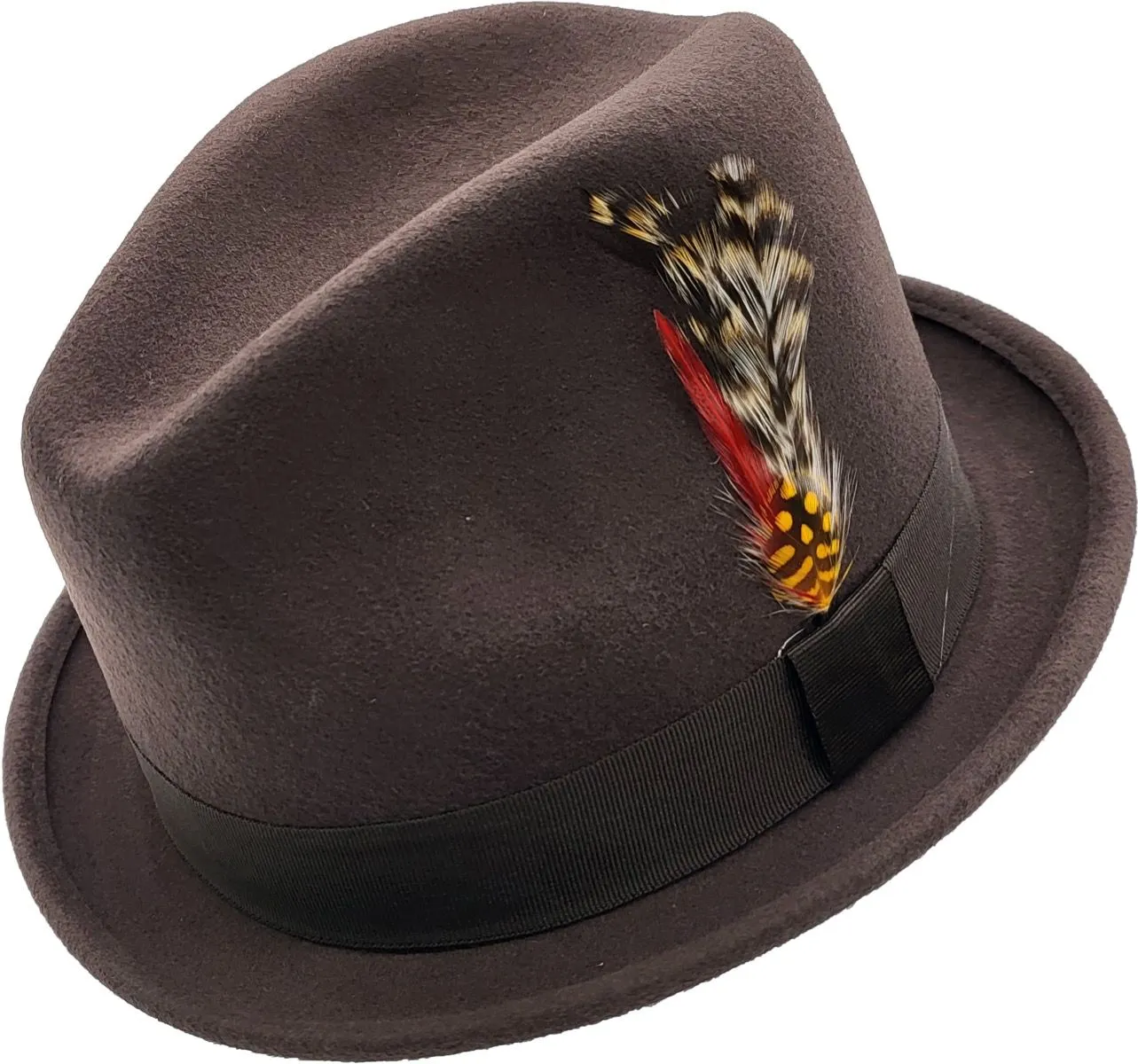 Classic Trilby Hat - Black Short Brim Wool Felt