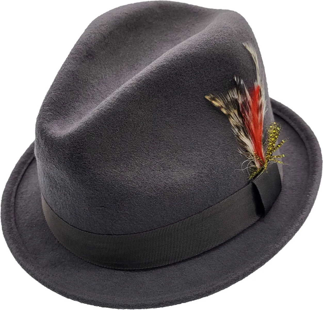 Classic Trilby Hat - Black Short Brim Wool Felt