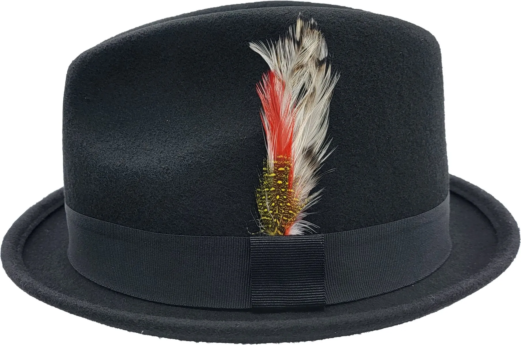 Classic Trilby Hat - Black Short Brim Wool Felt