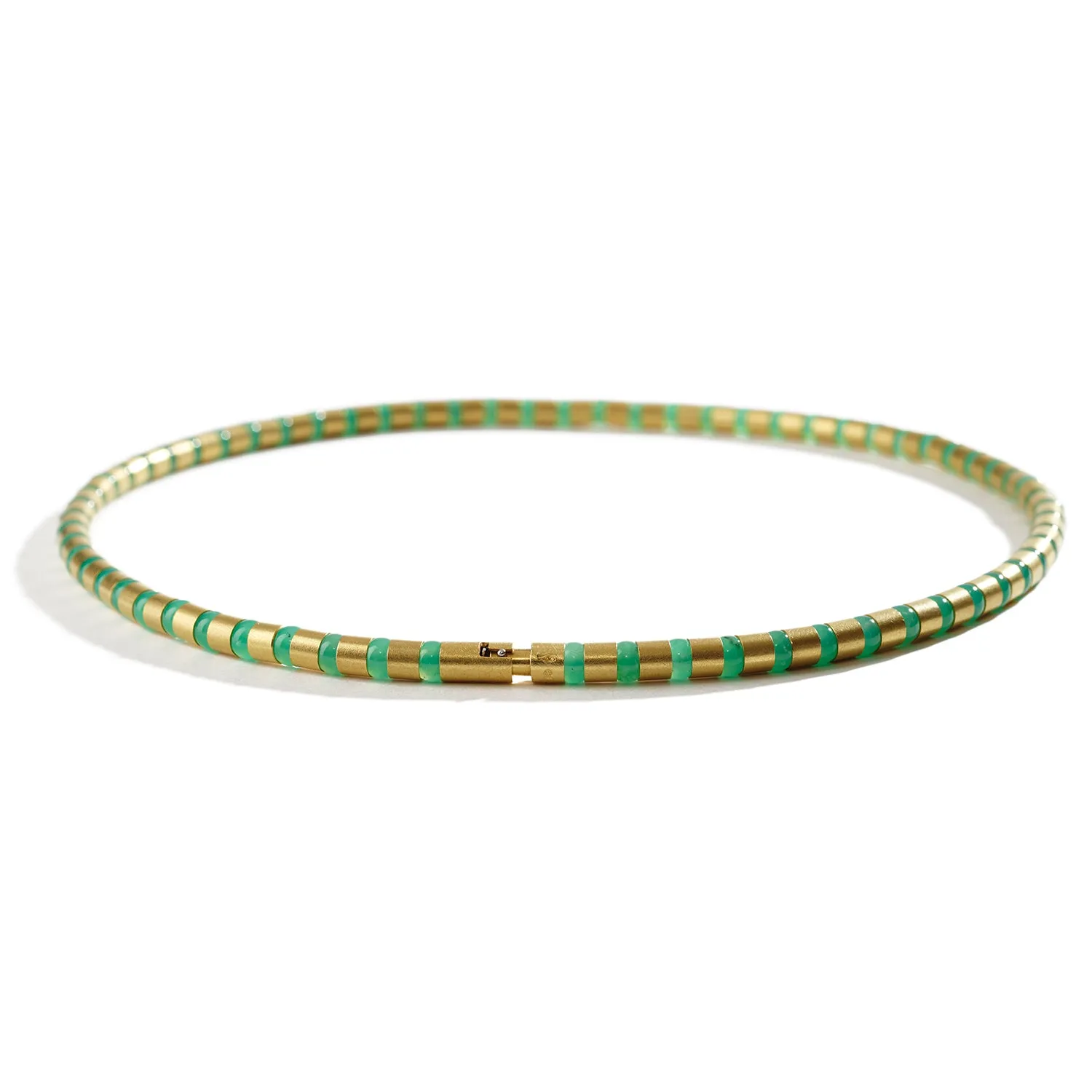 Cleopatra Gold Collier~5mm Chrysoprase