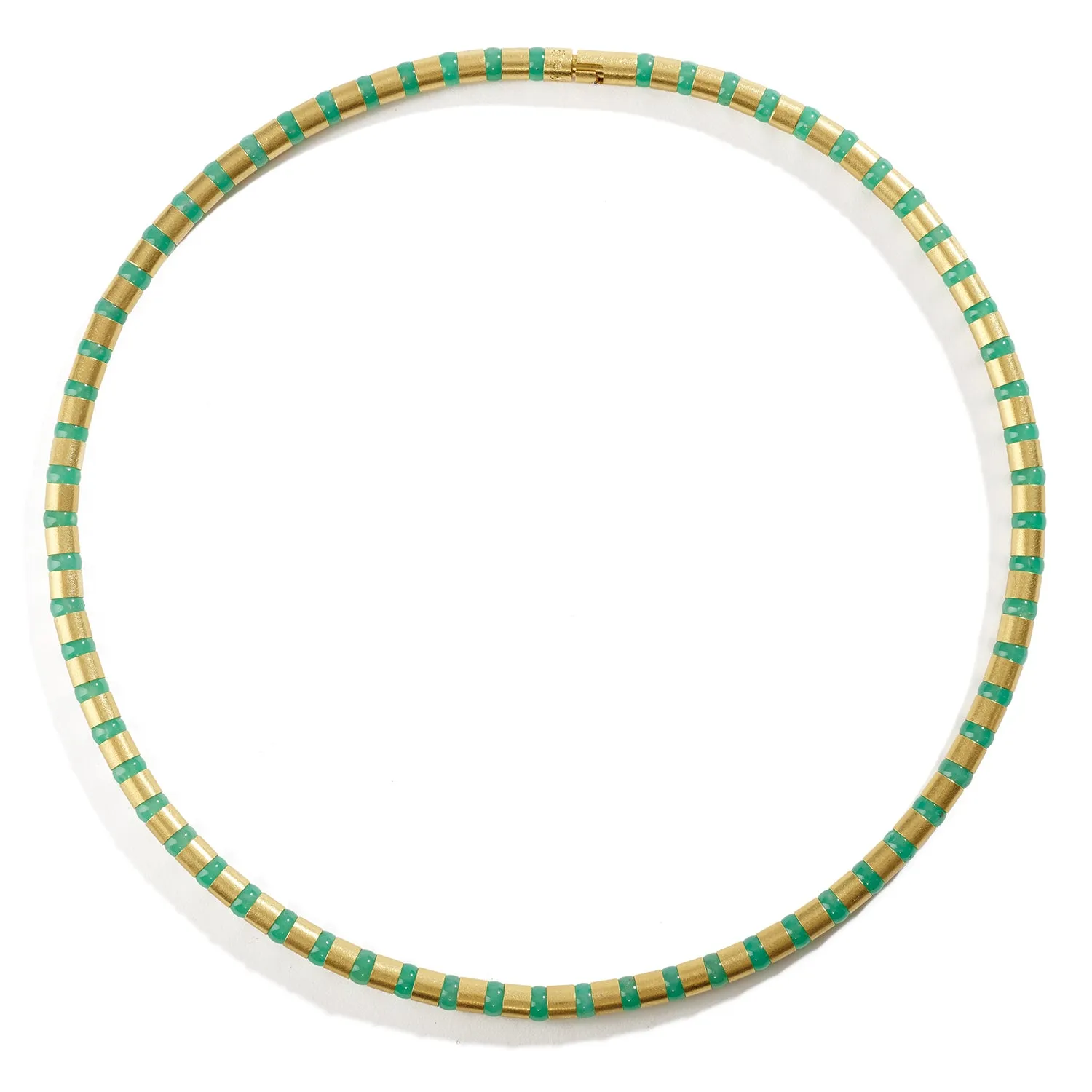Cleopatra Gold Collier~5mm Chrysoprase
