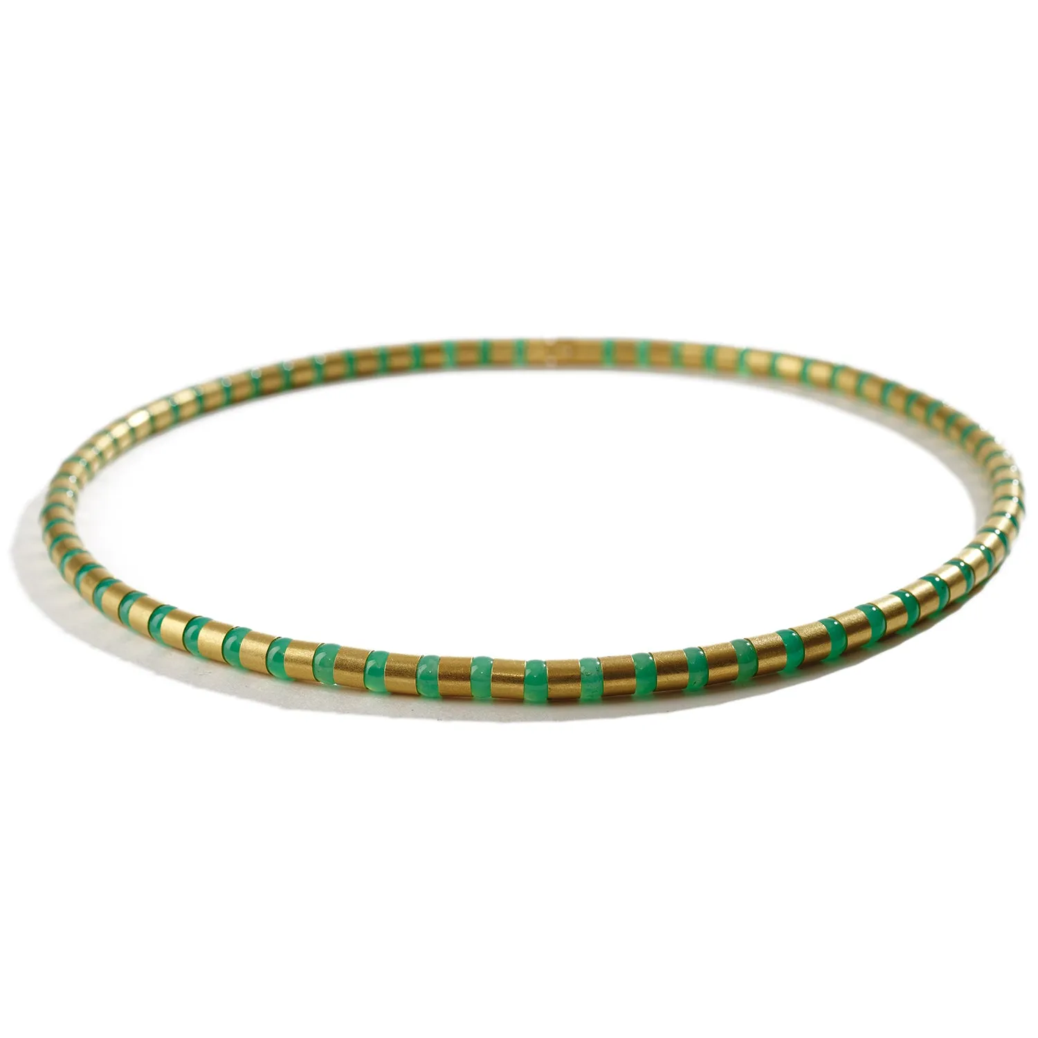 Cleopatra Gold Collier~5mm Chrysoprase