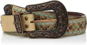 CLN3411137-L Belt Nocona Suede Copper Studs