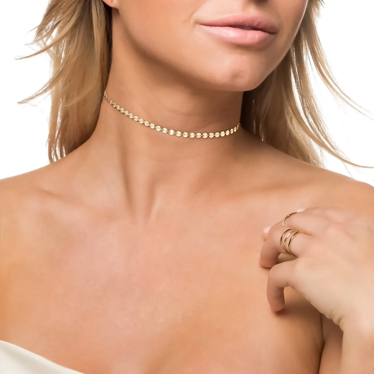 Coin Tattoo Choker Necklace