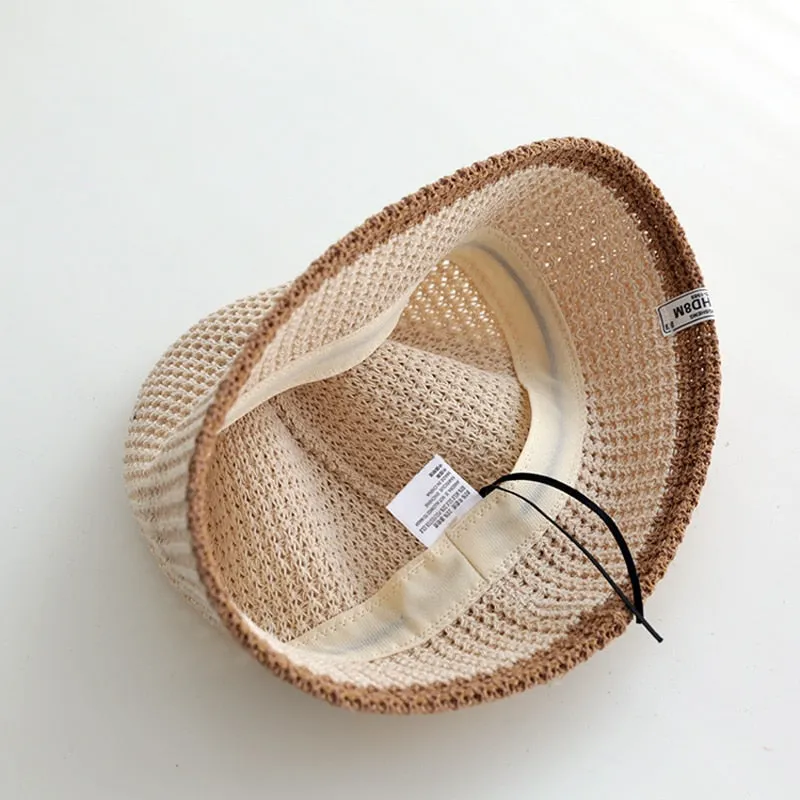 Colorblock Trim Knitted Bucket Hat - 8 Colors
