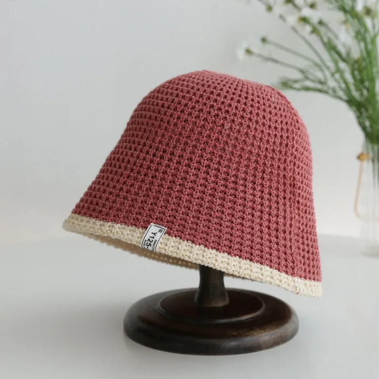 Colorblock Trim Knitted Bucket Hat - 8 Colors