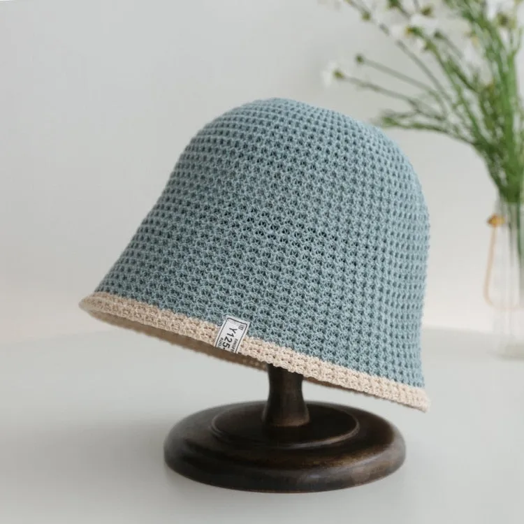 Colorblock Trim Knitted Bucket Hat - 8 Colors