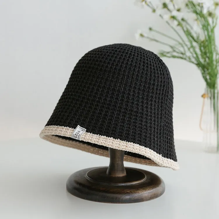 Colorblock Trim Knitted Bucket Hat - 8 Colors