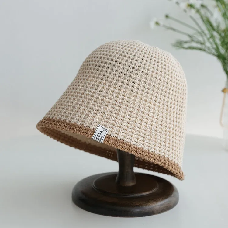 Colorblock Trim Knitted Bucket Hat - 8 Colors
