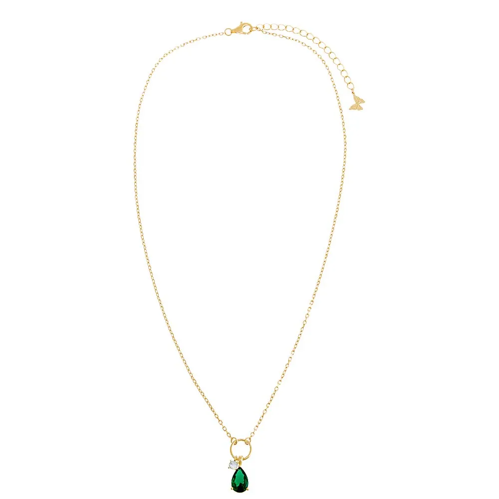 Colored Dangling Multi Stone Toggle Necklace