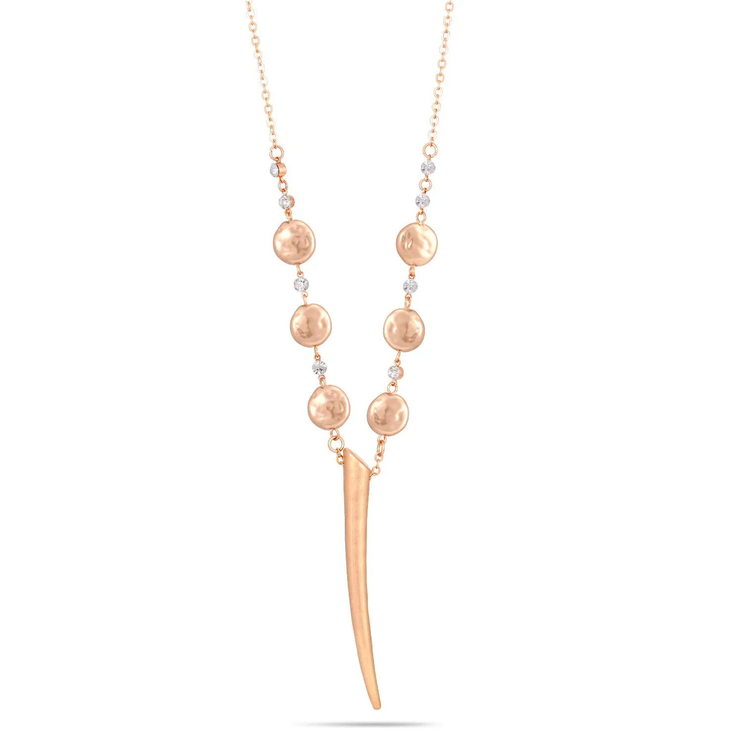 COLORED WATER OF PEARL AND CRYSTAL ROSE GOLD NECKLACES #HNN88282RSD (LF19)