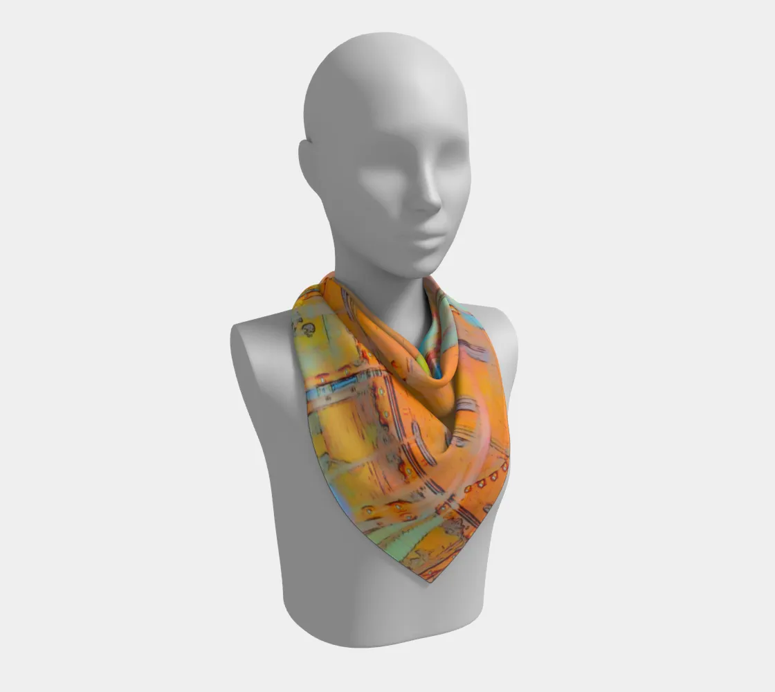Colorful carousel square scarf
