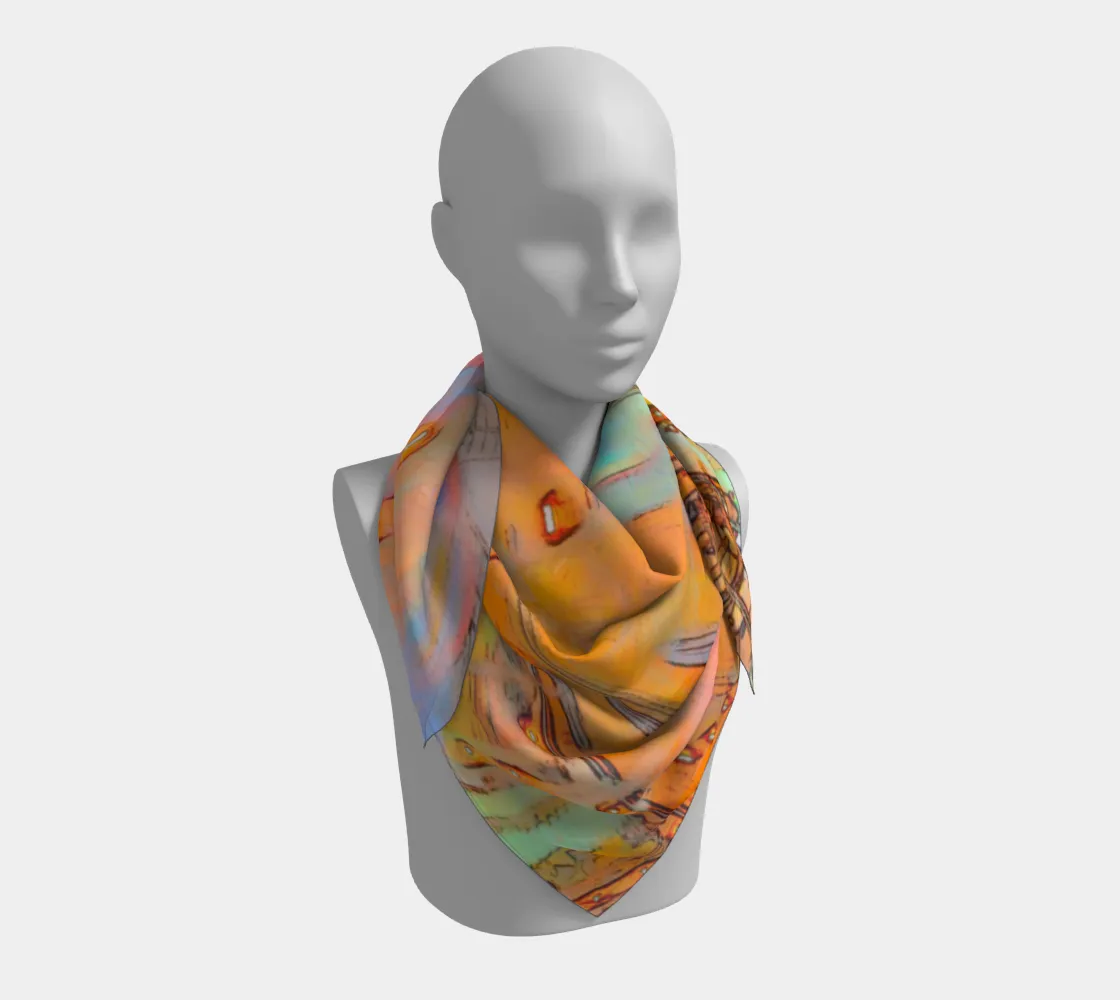 Colorful carousel square scarf
