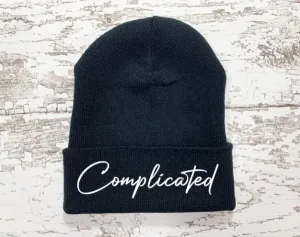 Complicated, Black Beanie Cuffed Hat
