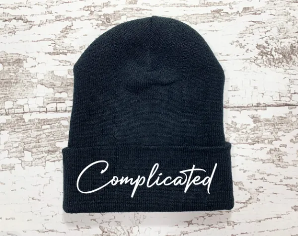 Complicated, Black Beanie Cuffed Hat