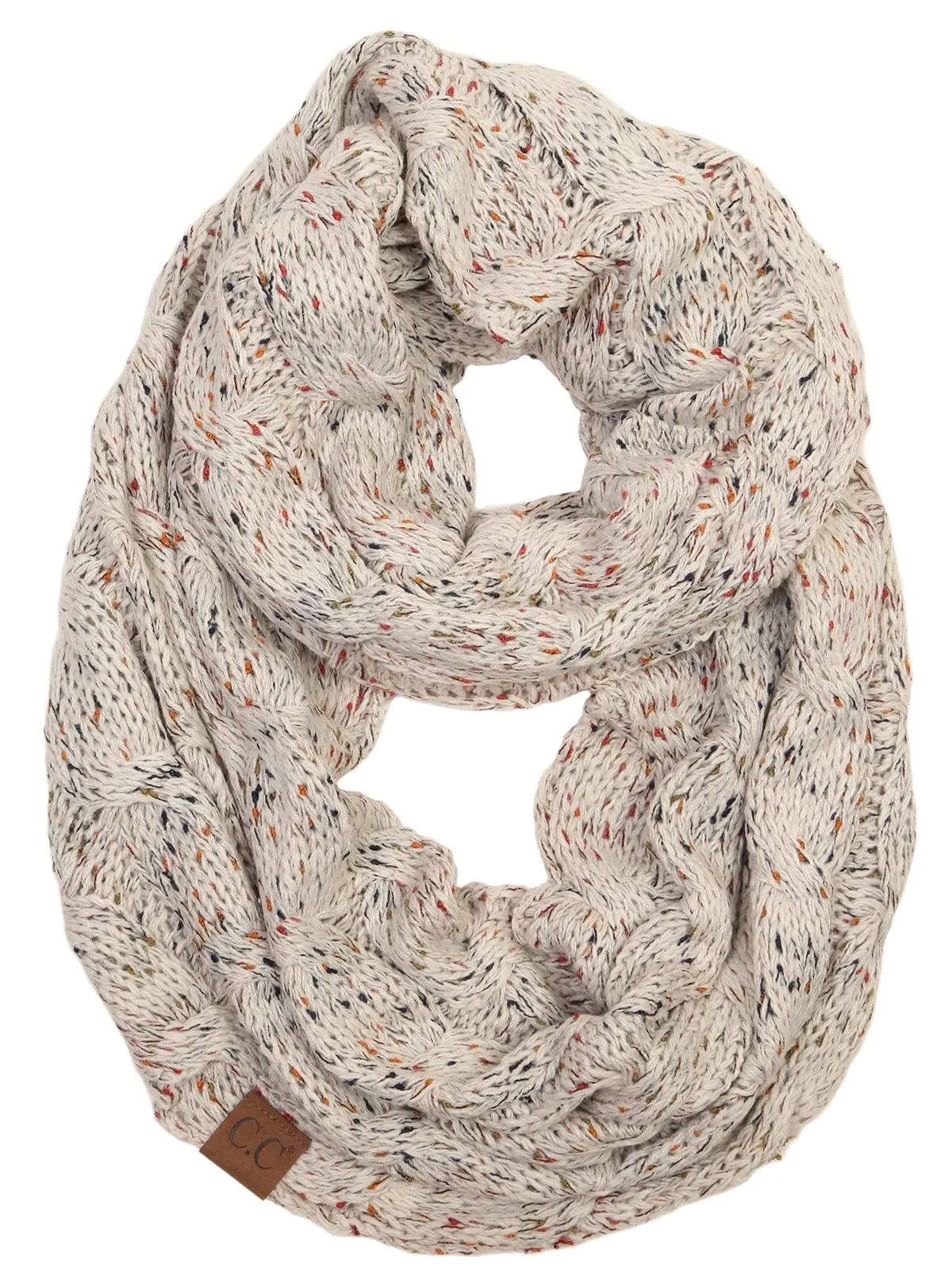Confetti Matching Infinity Scarf, Cable Knit Beanie & Gloves Set by Funky Junque