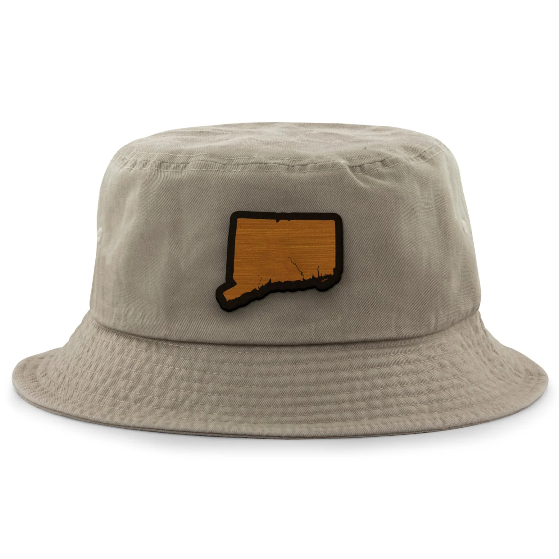 Connecticut State Wood Grain Patch Bucket Hat