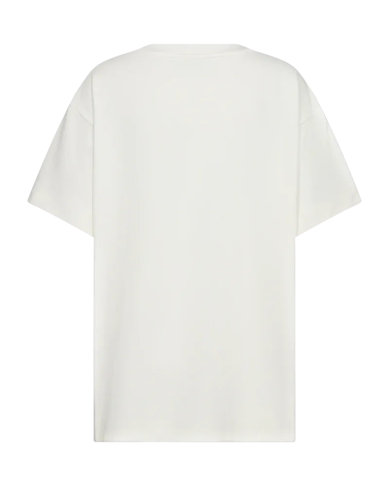 COPENHAGEN MUSE Hvit oversized t-skjorte med print