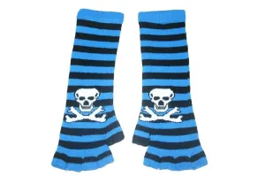 Copy of Black and Blue Skull Arm Length Fingerless Gloves