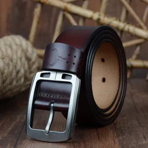 COWATHER cowhide genuine leather belts for men brand Strap male pin buckle vintage jeans belt 100-150 cm long waist 30-52 XF001