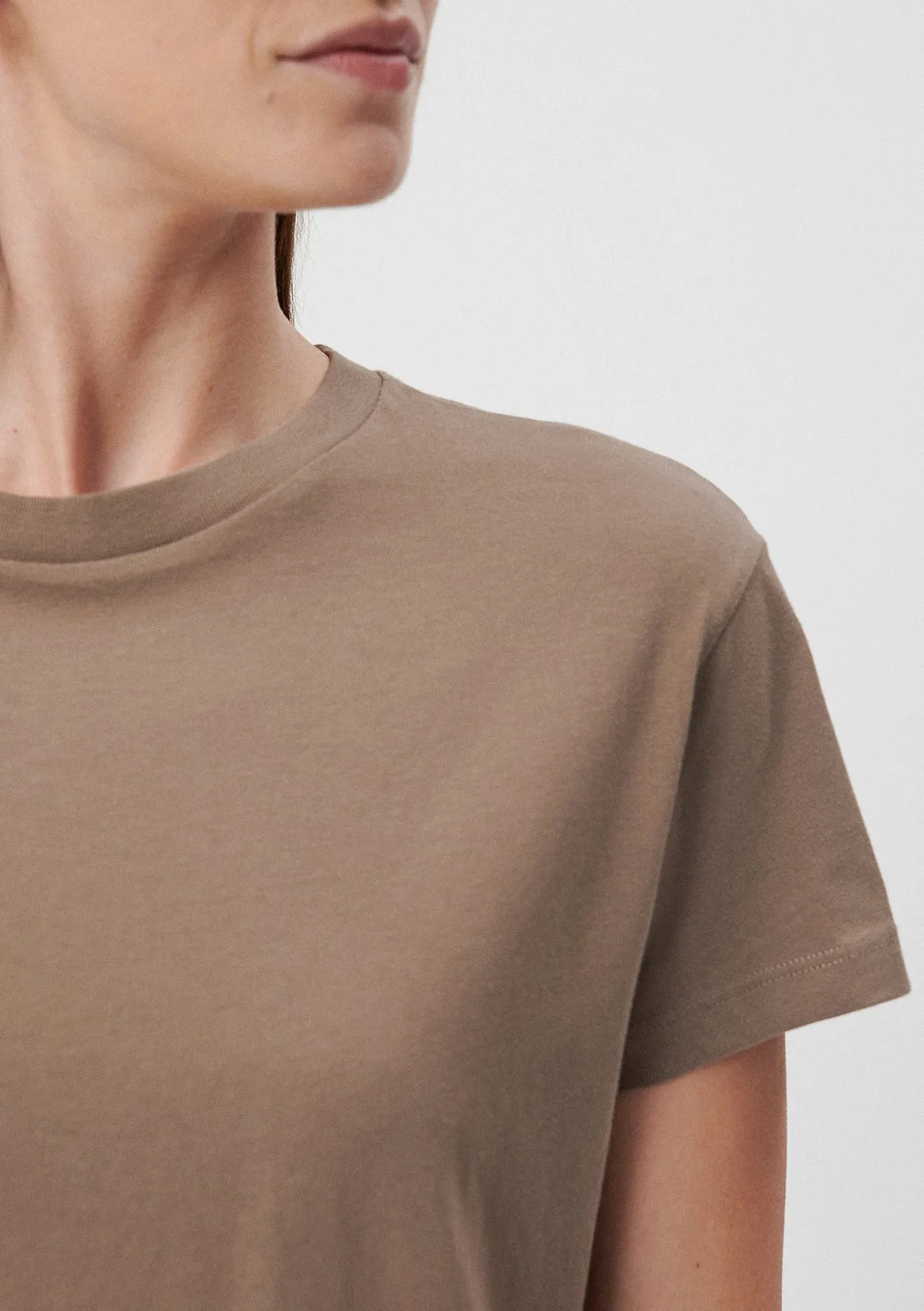 Crew Neck Brown Basic T-Shirt