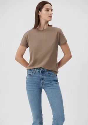 Crew Neck Brown Basic T-Shirt