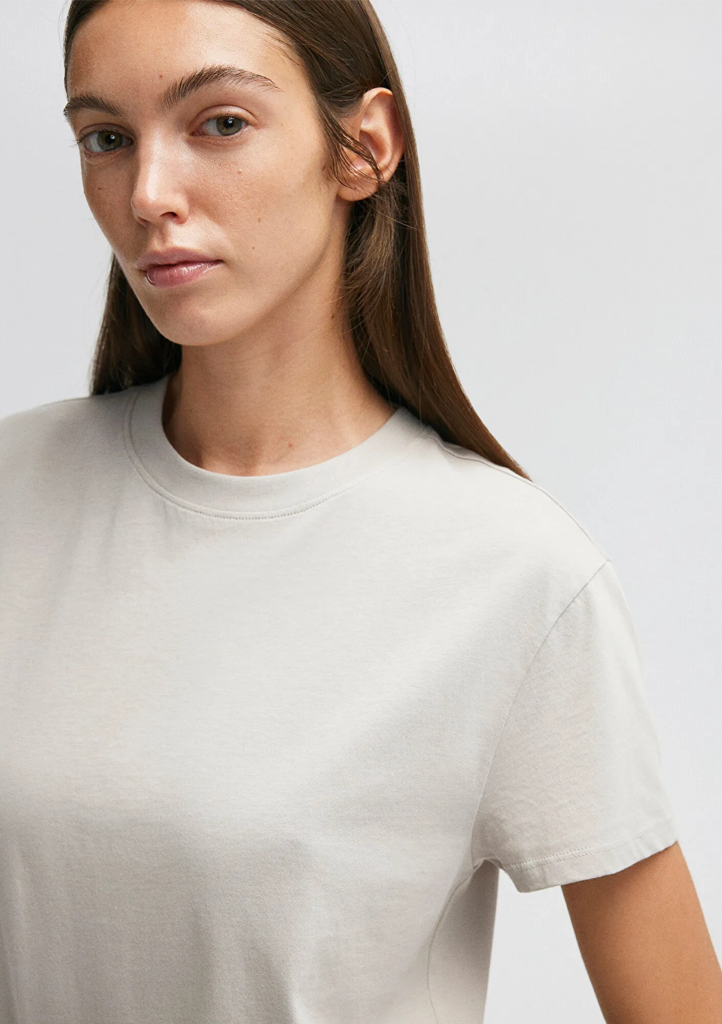 Crew Neck Grey Basic T-Shirt